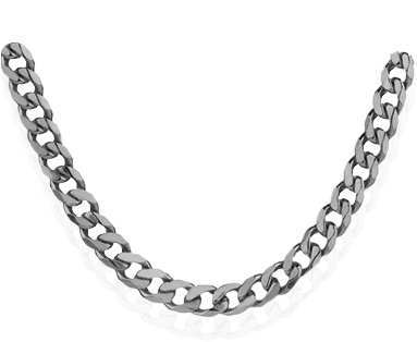 18ct White-gold Curb Chain - White Gold Chain (600x500), Png Download