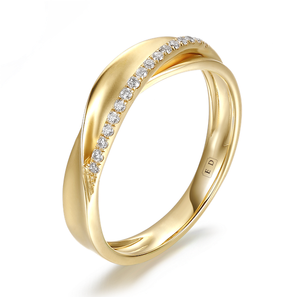 Elegant Curled Ribbon Diamond Wedding Ring - Engagement Ring (600x600), Png Download