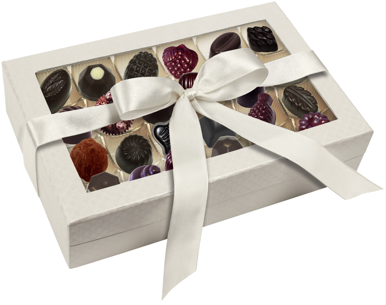 Wedding Ribbon Box @ 48 Piece - Chocolate (1295x1024), Png Download