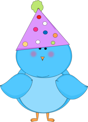 Blue Party Hat Clip Art - Birds Birthday Clip Art (300x415), Png Download