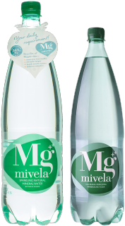 Mivela Water Logo - Mivela Mg++ Water, Sparkling Natural Mineral - 16.9 (185x331), Png Download