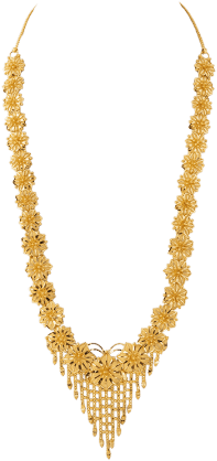 Bombay Flower Necklace - Bombay Design Gold Necklace (300x449), Png Download