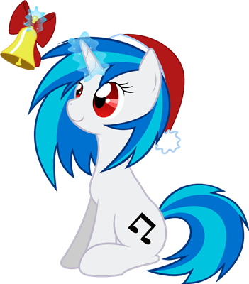Artist Nazoth Bell Christmas Santa Hat Vinyl Scratch - Dj Pon3 Christmas Hat (351x400), Png Download