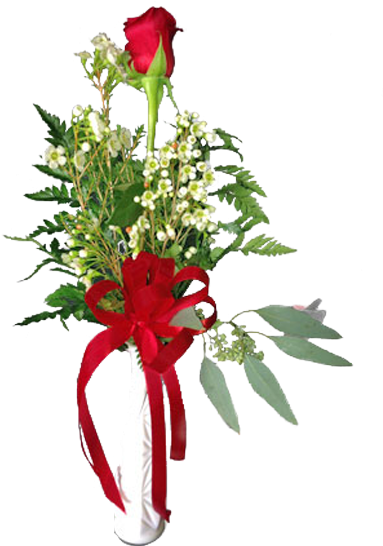 Single Rose Bud Vase - Crystal Gardens Florist (600x600), Png Download