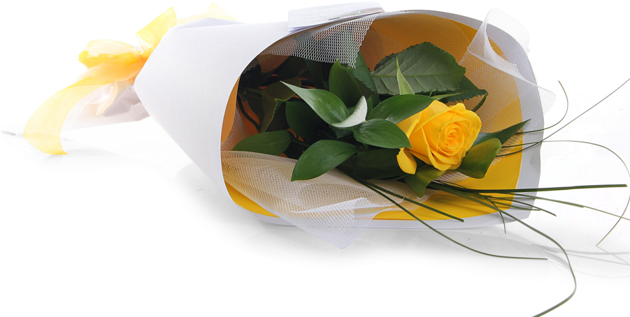 Yellow Rose Bouquet - 1 Yellow Rose Bouquet (900x474), Png Download