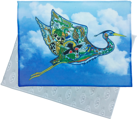 Flying Great Blue Heron Microfiber Cleaning Cloth - Toland Home Garden 1110042 Animal Spirits-heron In (580x514), Png Download