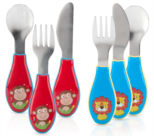 Nuby Fork - Spoon - Knife Set - Bestek Roestvrijstaal Toekan - Nuby (ul) (600x468), Png Download