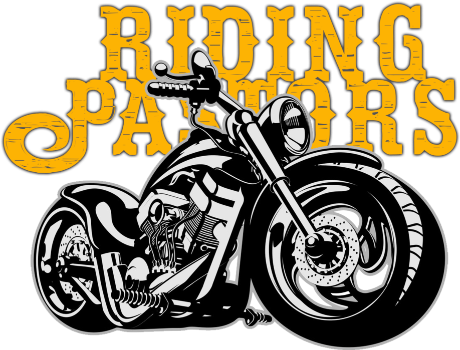 Riding Pastors - Black And White Motorcycle Clipart (1000x708), Png Download
