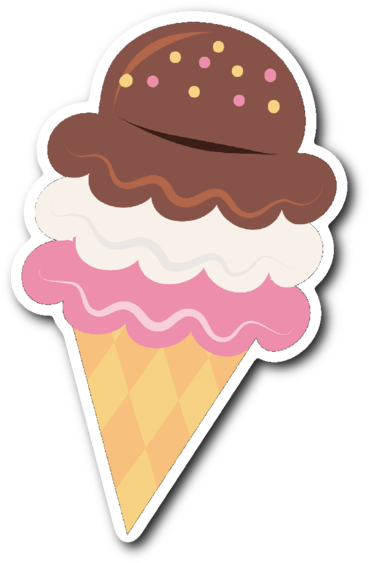 Ice Cream Cone Vinyl Die Cut Sticker - Ice Cream Die Cut (600x600), Png Download