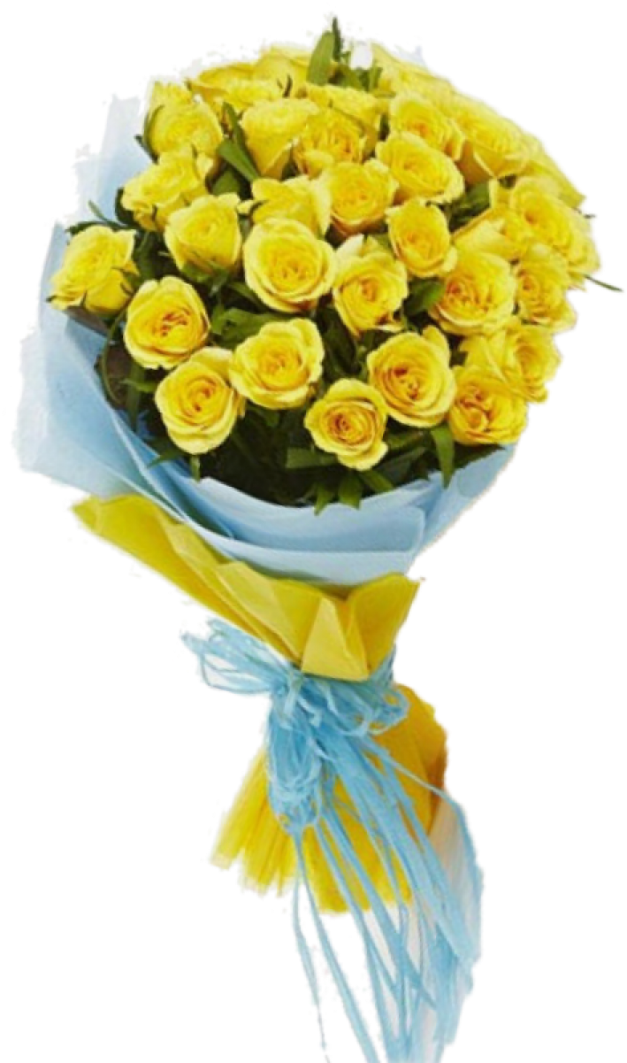 Cake-two - Flowers Bouquet Roses Yellow Png (1200x1200), Png Download