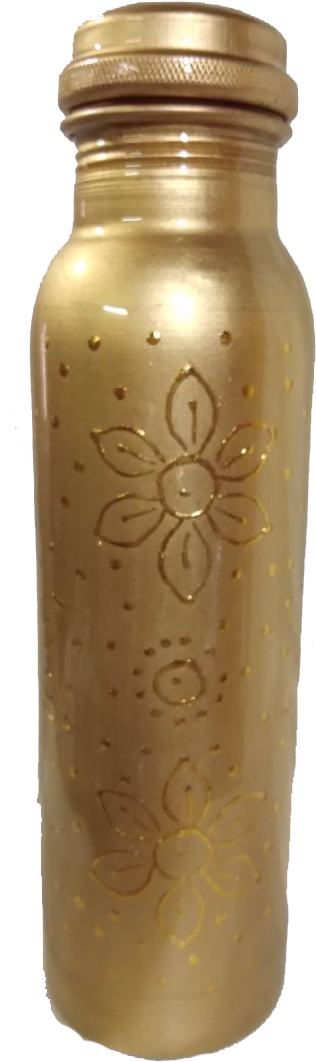 Painting On Cooper Bottle - Ceramic (491x1111), Png Download