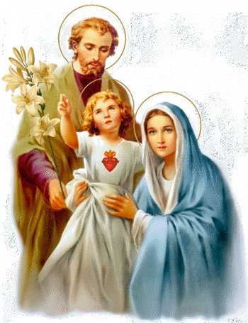 Qua Natus Est Jesus, Qui Vocatur Christus - Sagrada Familia Jesus Jose Y Maria (350x455), Png Download