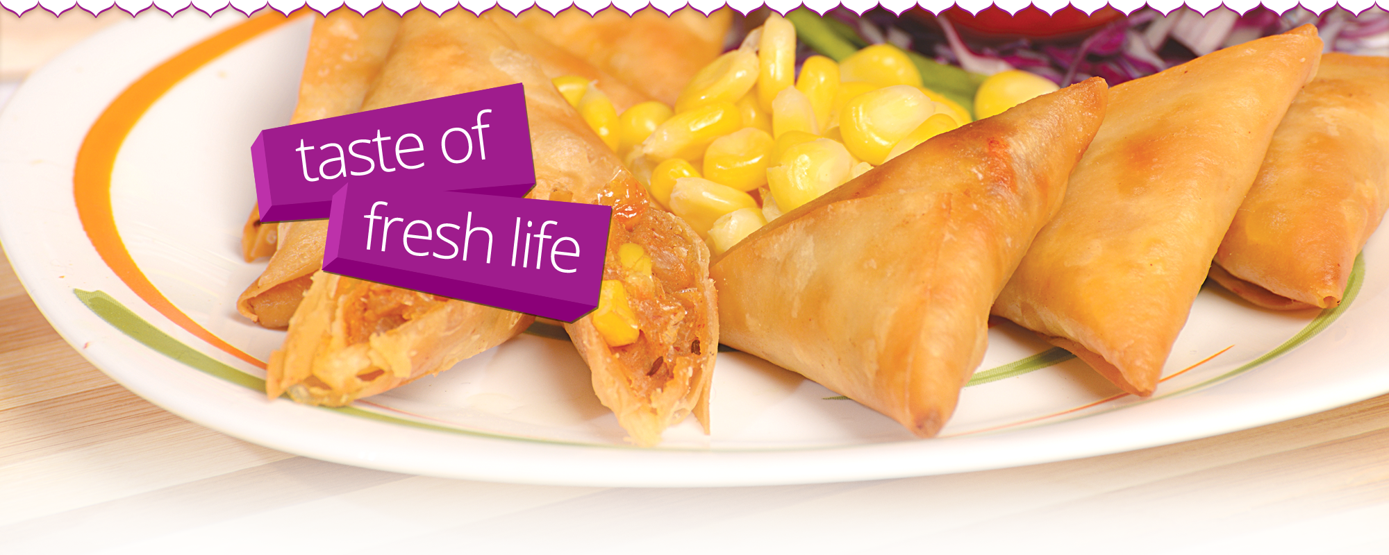 Breaded Veg Samosa - Hafa Foods & Frozen Foods (2000x800), Png Download