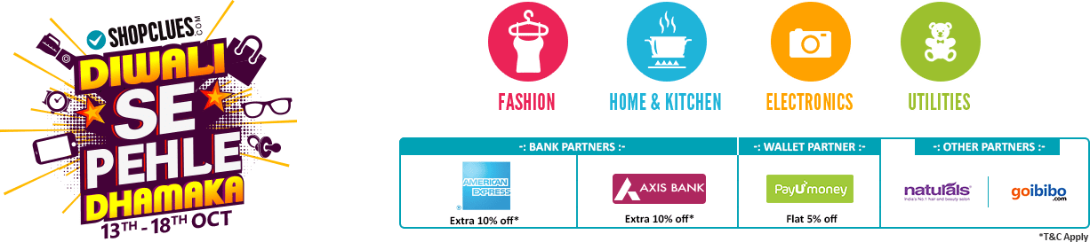 Diwali Se Pehle Dhamaka Shopclues Bank Offers - Electrohuila (1226x273), Png Download