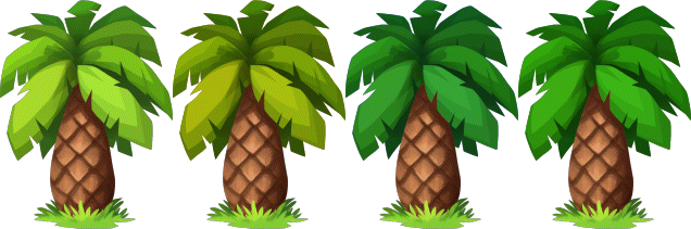 Decoration Date Palm Colors - Date Palm Tree Clipart (636x211), Png Download