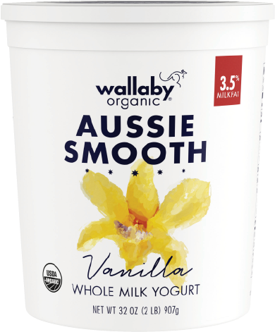 Vanilla Organic Whole Milk Yogurt 32oz - Wallaby Yogurt (397x478), Png Download