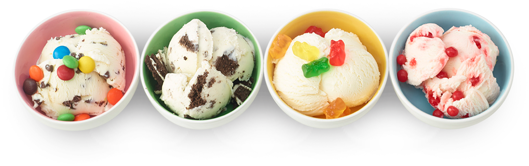 Orange Ice Cream Bowl - Bowls Of Ice Cream (1057x332), Png Download