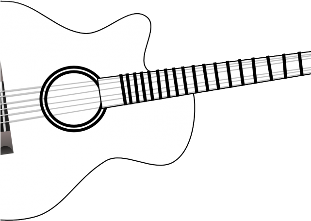 Acoustic Guitar Clipart Cute - White Guitar Clipart (640x480), Png Download