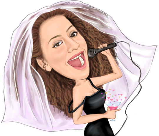 Banner Library Bride Drawing Portrait - Drawing (540x463), Png Download