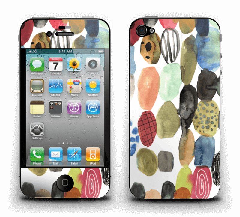 Dots Watercolor - Apple Iphone 4 Rose Gold/black Tuff Hybrid Phone Case (800x724), Png Download