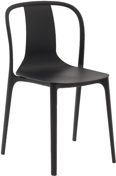 Vitra Belleville Plastic Chair Deep Black - Black Bellevilel Vitra (900x670), Png Download