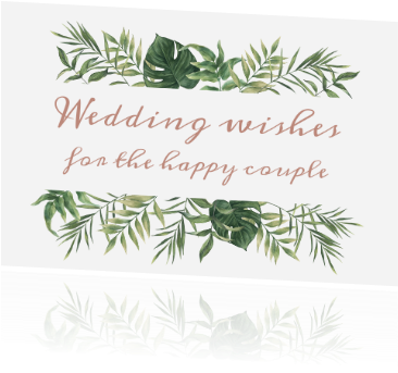 Beautiful Wedding Wishes Cards Rosegold Beautiful Botanics - Blowfish Black Ankle Wedge Boots (455x350), Png Download