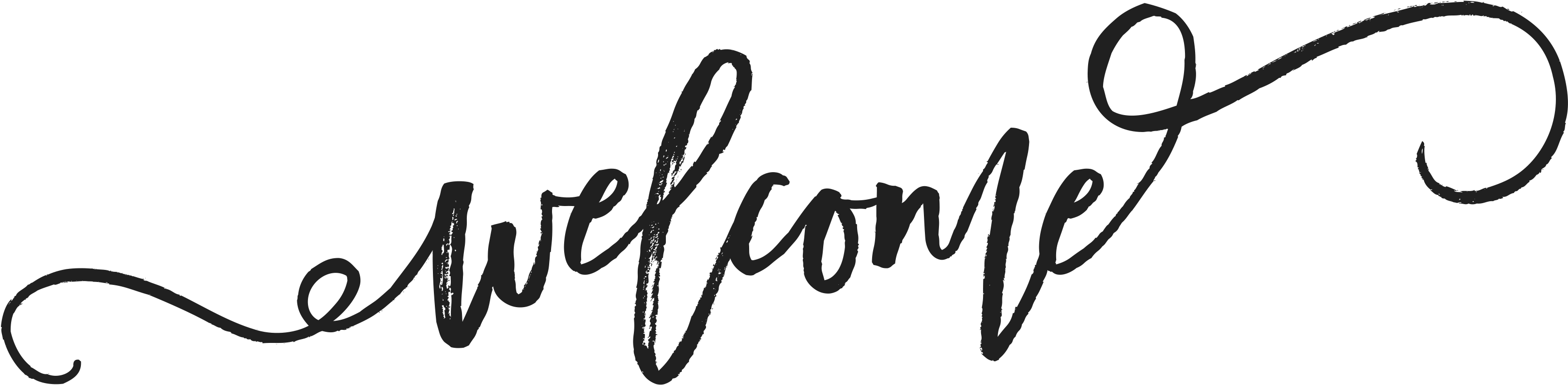 Married - Welcome To Our Wedding Black White (3300x1240), Png Download
