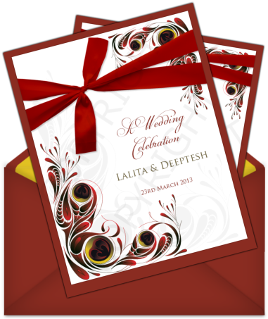 Letter Style Email Indian Wedding Invitation Design - New Year 2012 Greeting Cards (406x471), Png Download