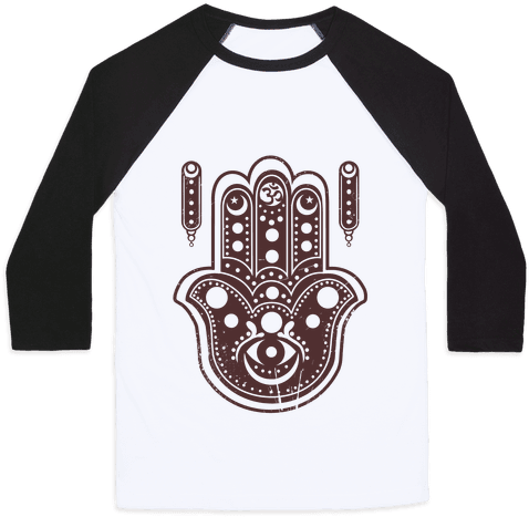 Namaste Hamsa Hand Baseball Tee - Alice Adventure In Wonderland Shirt (484x484), Png Download