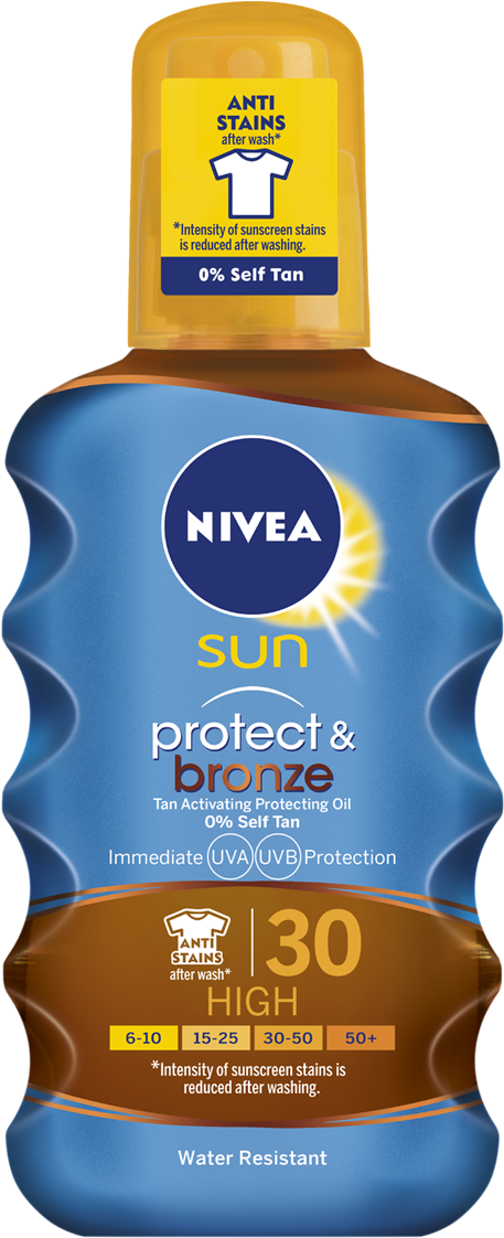 Sun Care - Nivea Sun Cream Bronze (1010x1180), Png Download