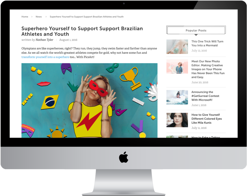 Imac Site Picsart (1000x798), Png Download
