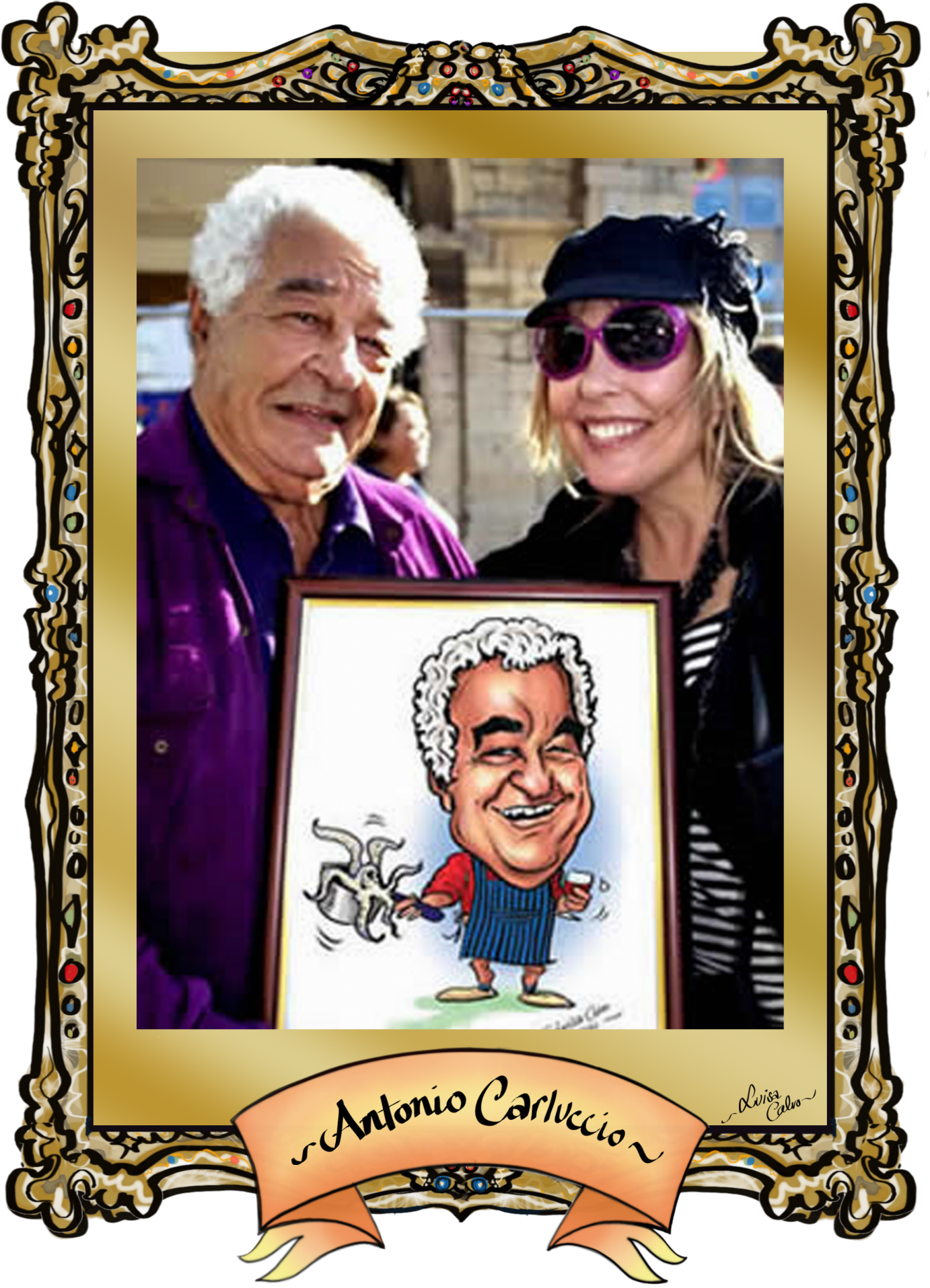 Antonio Carluccio Caricature Drawn By Luisa Calvo - Caricature (1448x2048), Png Download