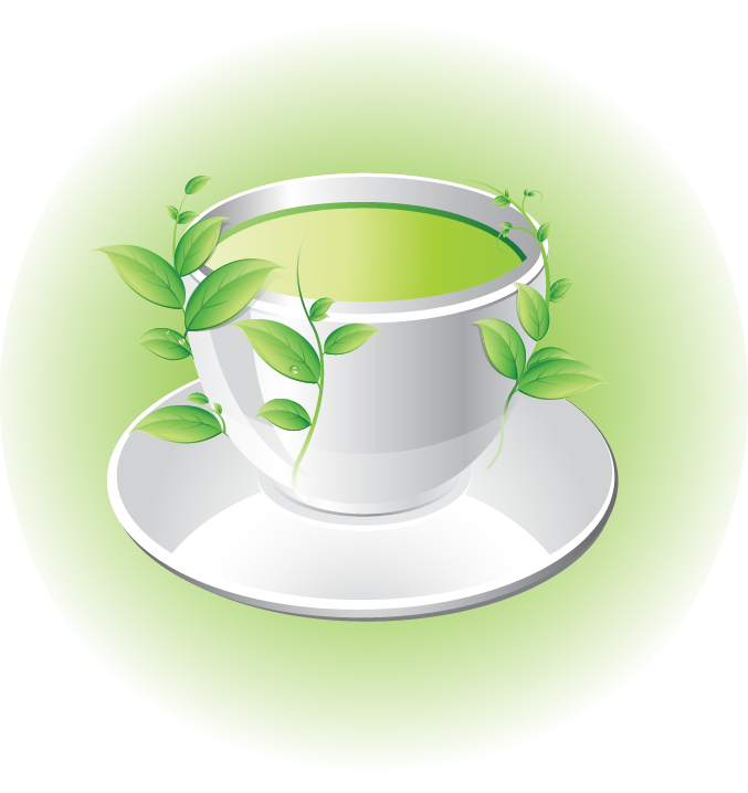 Greentea Green Tea Cup Teacup Cuptea شاي اخضر شاي اخضر - Tea (677x718), Png Download