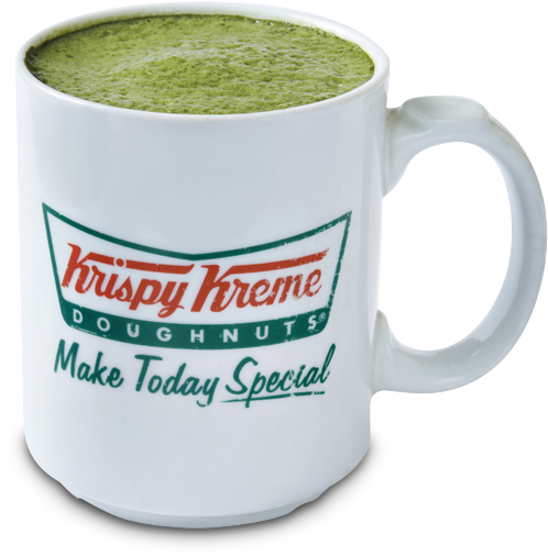 Hot Green Tea Latte - Krispy Kreme Doughnuts (550x550), Png Download