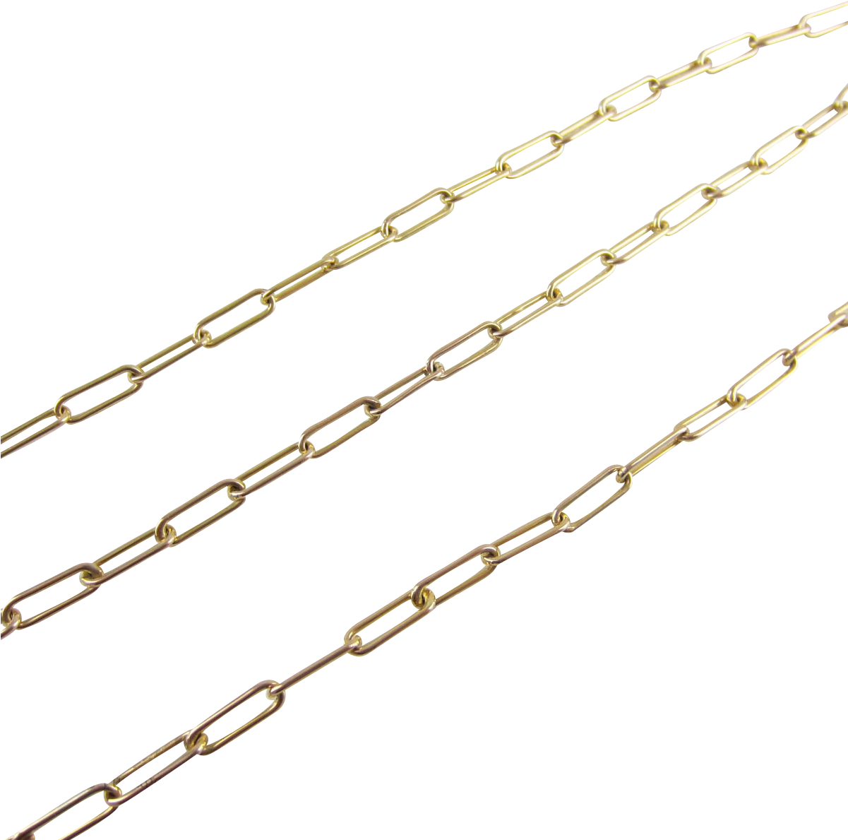 Yellow Gold Paper Clip Chain - Paper Clip Chain Necklace (1200x1200), Png Download