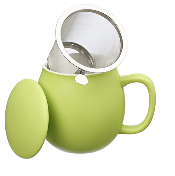 Camilla Tea Mug With Lid And Stainless Steel Infuser, - Mug (600x600), Png Download