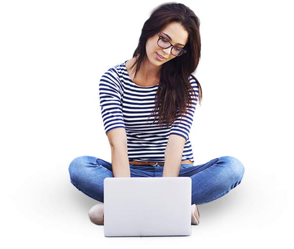 Digital Marketing Agency - Png Girl With Laptop (627x564), Png Download