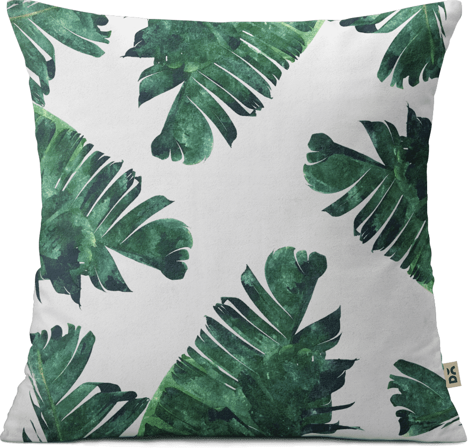 Dailyobjects Banana Leaf Watercolour 12" Cushion Cover - Palm Tree Leaves Background (940x900), Png Download