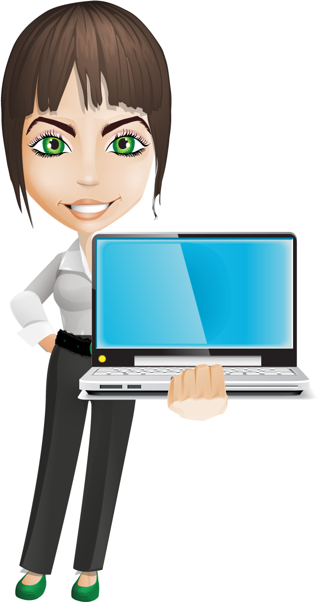 Image For Free 3d Girl Holding Laptop Clip Art - Thumb (1024x1280), Png Download