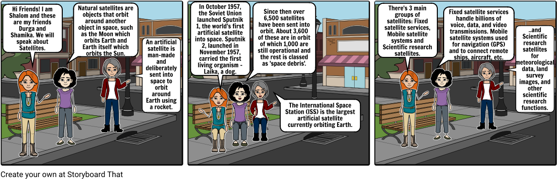 Satelites - Cartoon (1164x385), Png Download