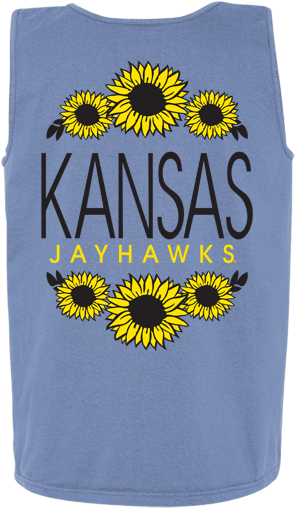 Kansas Jayhawks Sunflower Border Design Comfort Colors - University Of Kansas (720x540), Png Download