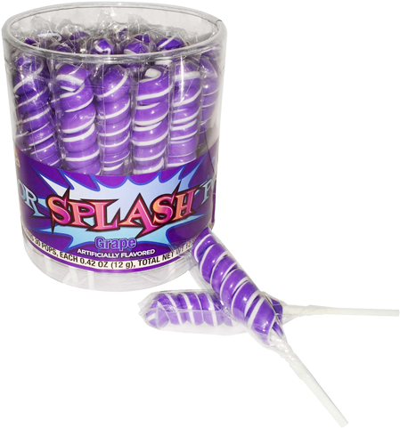 Purple & White Color Splash Grape Unicorn Lollipops - Albert's Color Splash Pops Blue Raspberry 30ct (500x500), Png Download