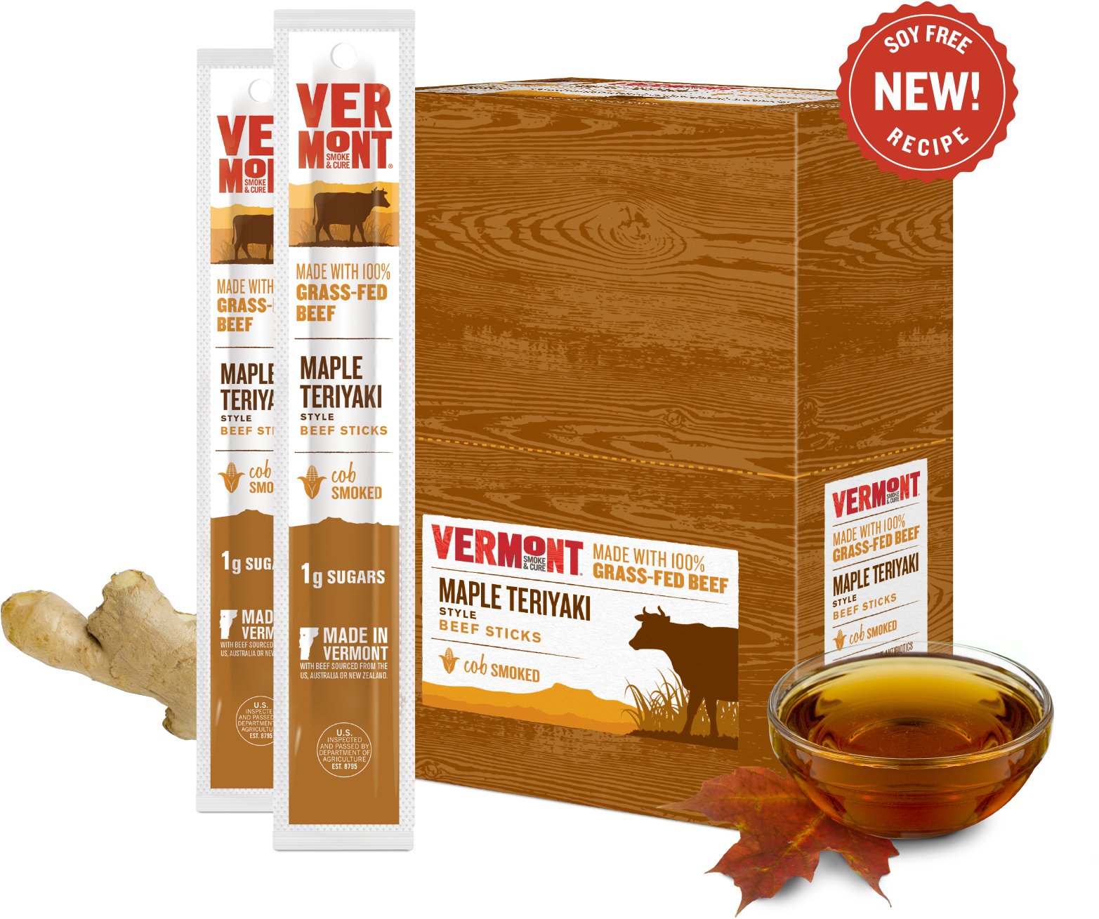 Grass-fed Maple Teriyaki Beef Sticks - Vermont Smoke And Cure (1750x1750), Png Download