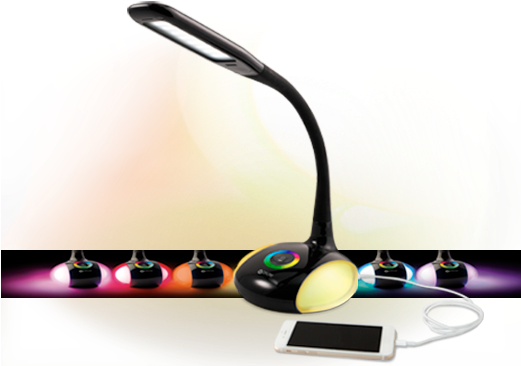 Color Spectrum Led Desk Lamp With Usb - Ottlite Colour Changing Base (520x374), Png Download