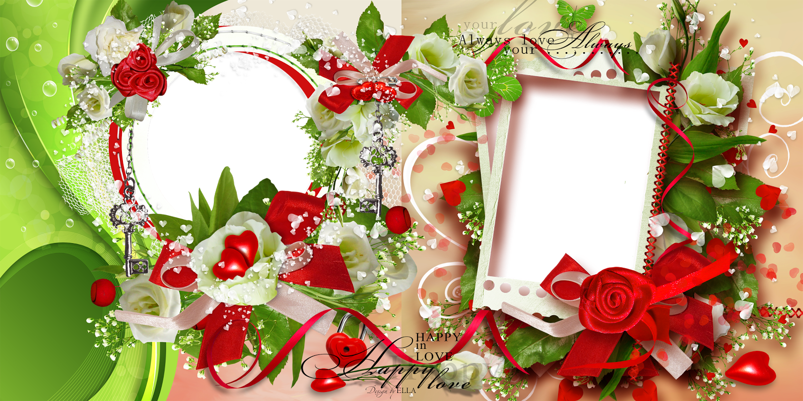 Love Frame Photoshop Png (1600x800), Png Download