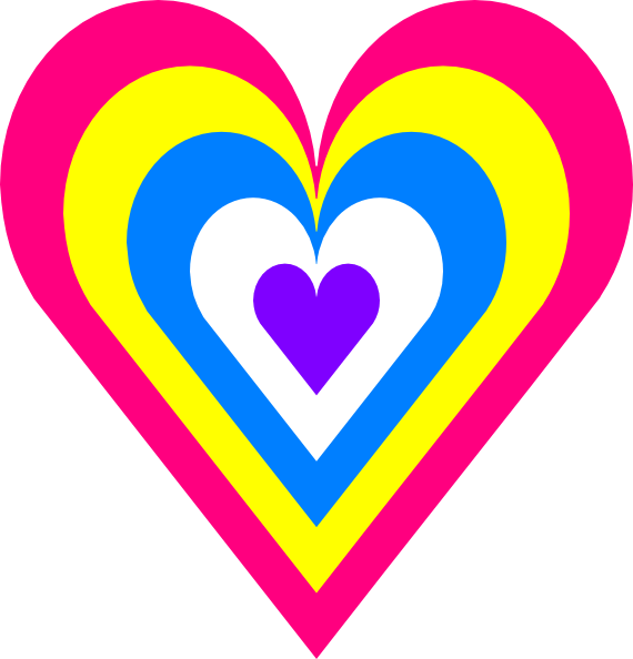 Heart In Colors Clip Art At Clker - Heart Color (570x594), Png Download