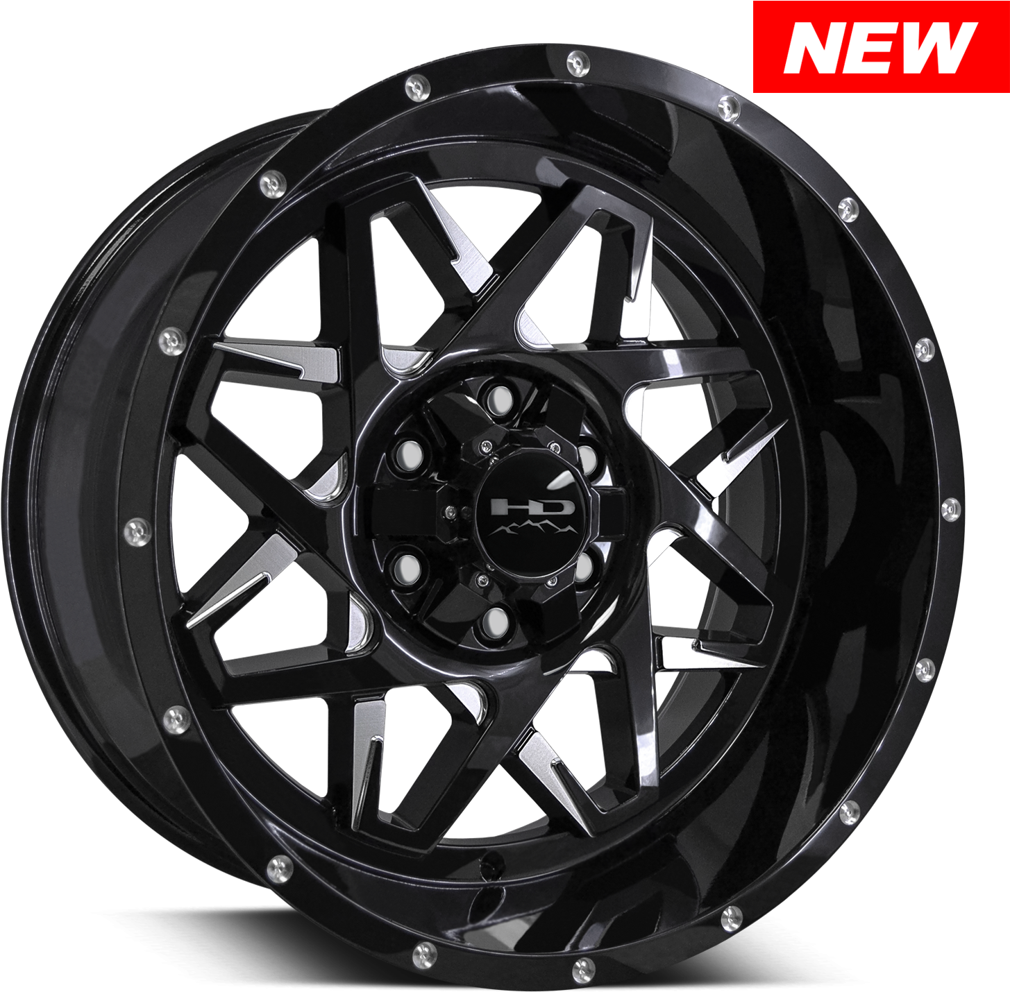 Hd Off-road Caliber Black Milled - Remington Caliber Wheels (1500x1500), Png Download