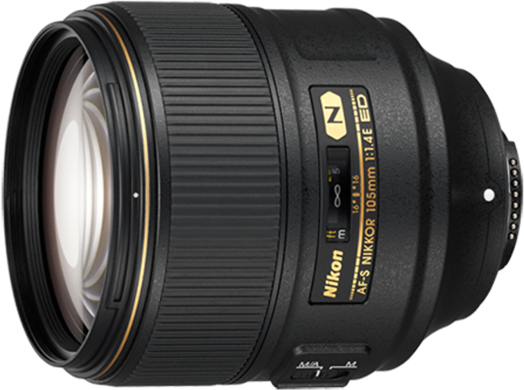 Nikon's New Af-s Nikkor 105mm F/1 - Nikon Af-s 105mm F/1.4 E Ed Nikkor Lens (1185x670), Png Download
