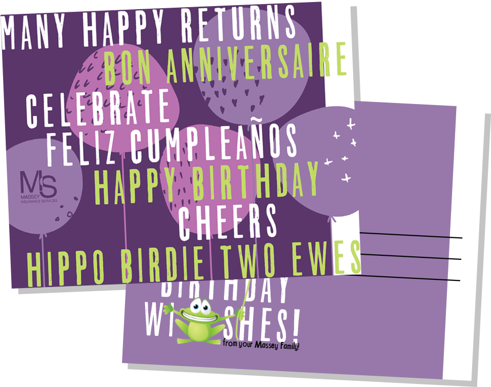 Happy Birthday Masseys Post Cards - Poster (990x783), Png Download