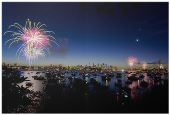 Sydney Harbour New Years Eve Fireworks Poster • Pixers® - Samoa Apia New Years (400x400), Png Download